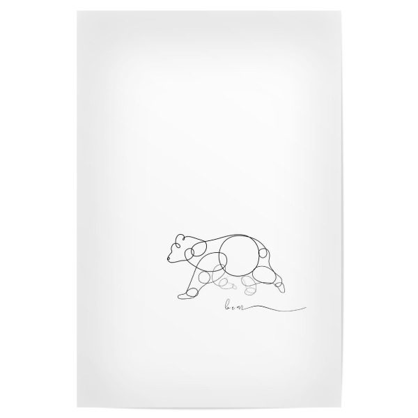Poster 30x20 cm "Animal pen line bear" artboxONE - Tiere