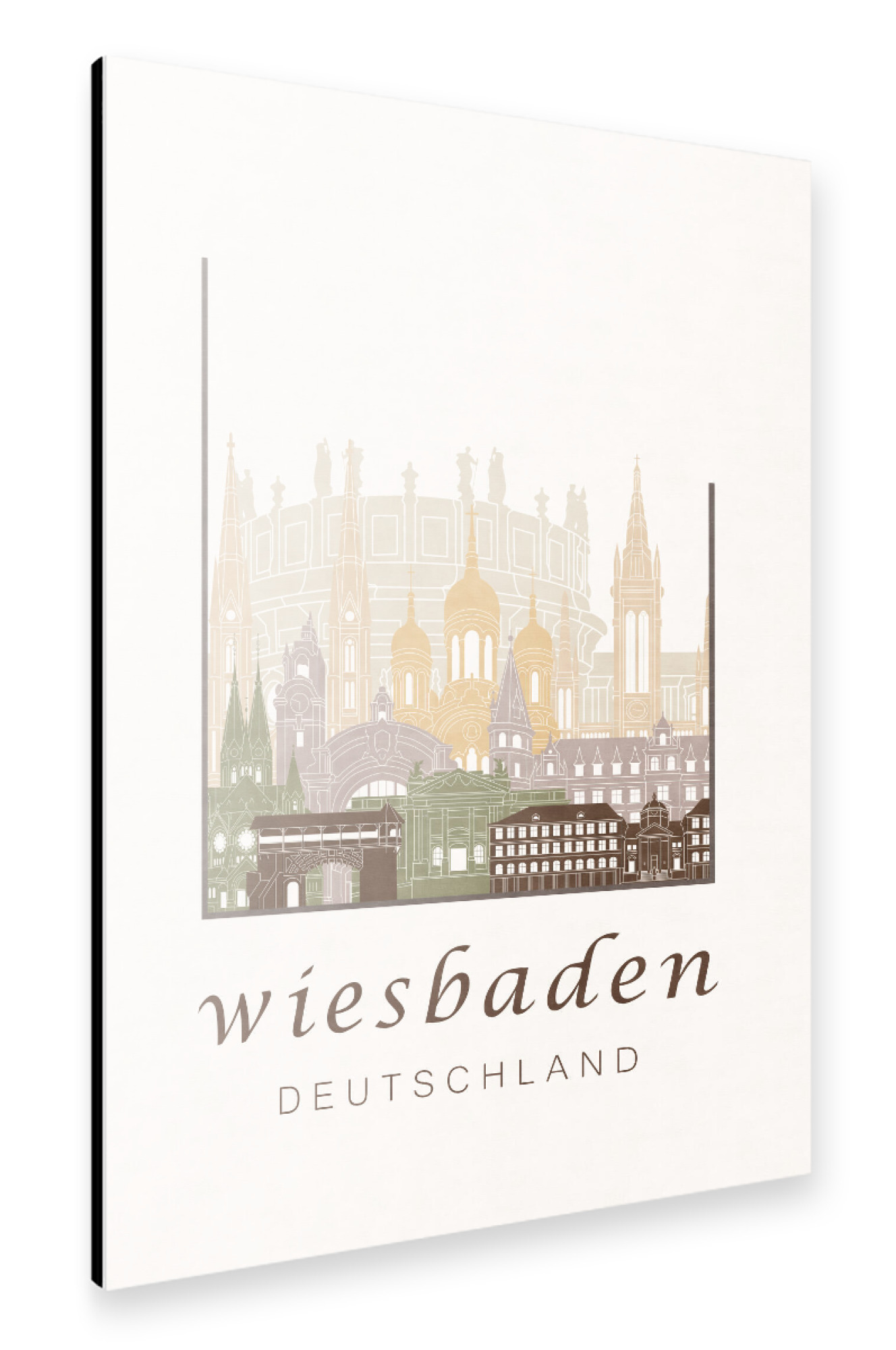 Alu-Dibond "Wiesbaden skyline rustic" 30x20 cm artboxONE