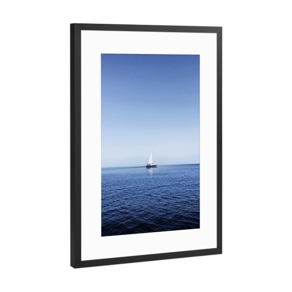 Poster mit Rahmen Schwarz (Metallic) "Beach Boat" artboxONE - Natur,Reise / Strand und Meer