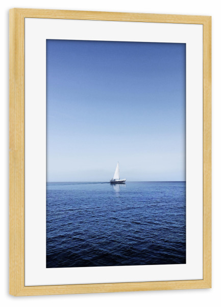 Poster mit Rahmen kiefer "Beach Boat" artboxONE - Natur,Reise / Strand und Meer