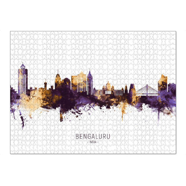 Puzzle Ravensburger "Bengaluru Skyline PurpleGold" artboxONE - Städte