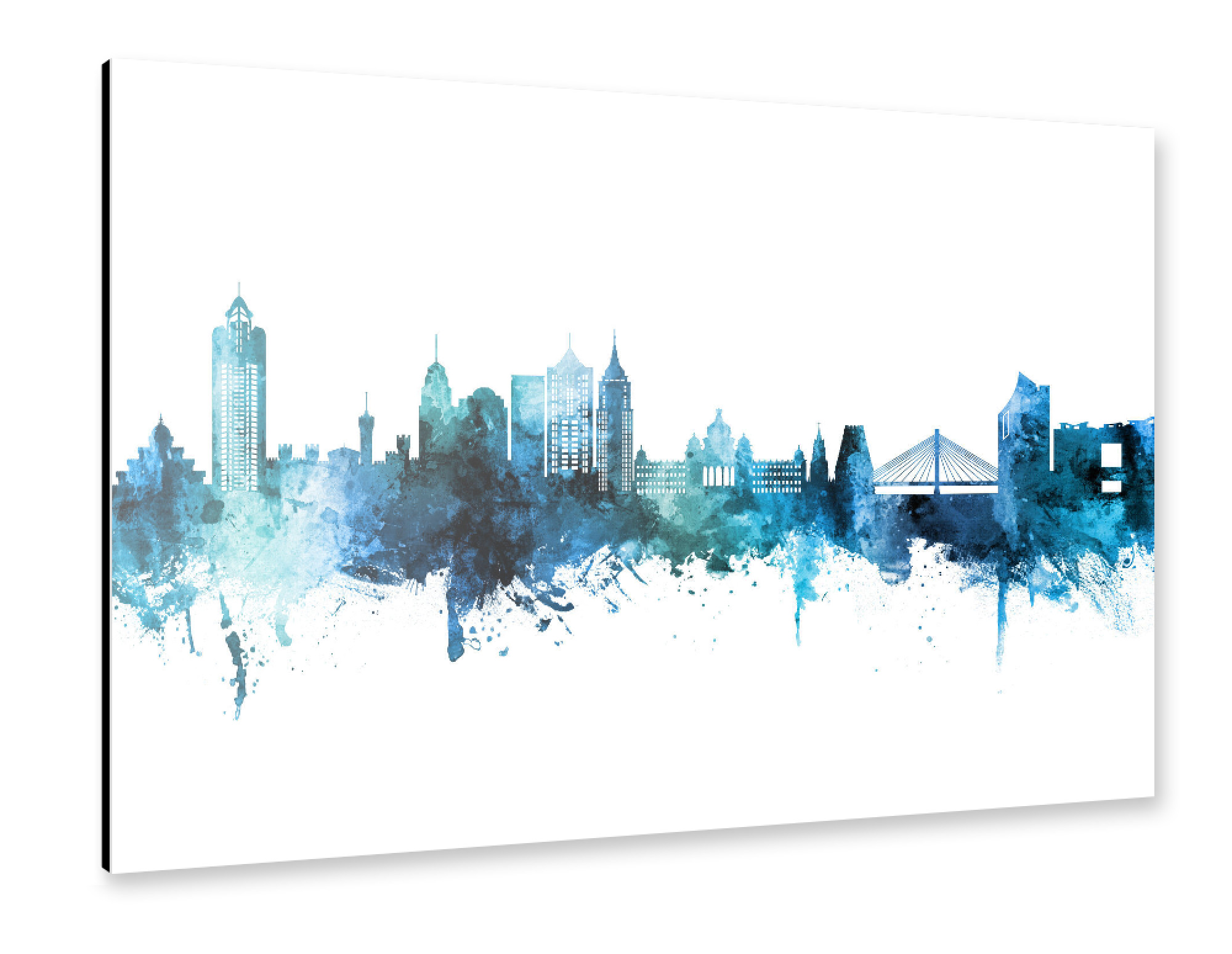 Alu-Dibond "Bengaluru Skyline Blue" 75x50 cm artboxONE