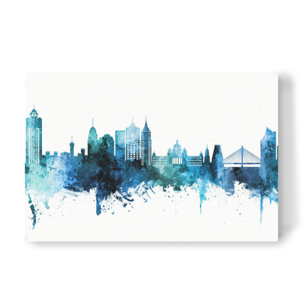 Leinwandbild "Bengaluru Skyline Blue" artboxONE - Städte - Bengaluru,India,Skyline,Cityscape,Stadtbild,Watercolor,Indien,Blau,Classicblue,City,Stadt