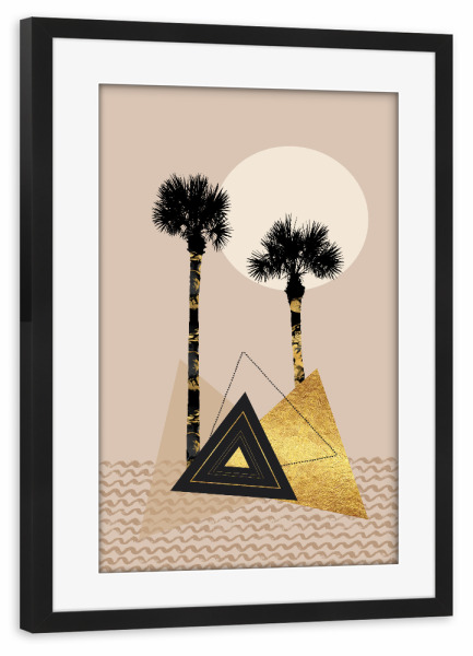 Poster mit Rahmen schwarz "Kleine Palmeninsel" artboxONE - Natur,Reise / Strand und Meer