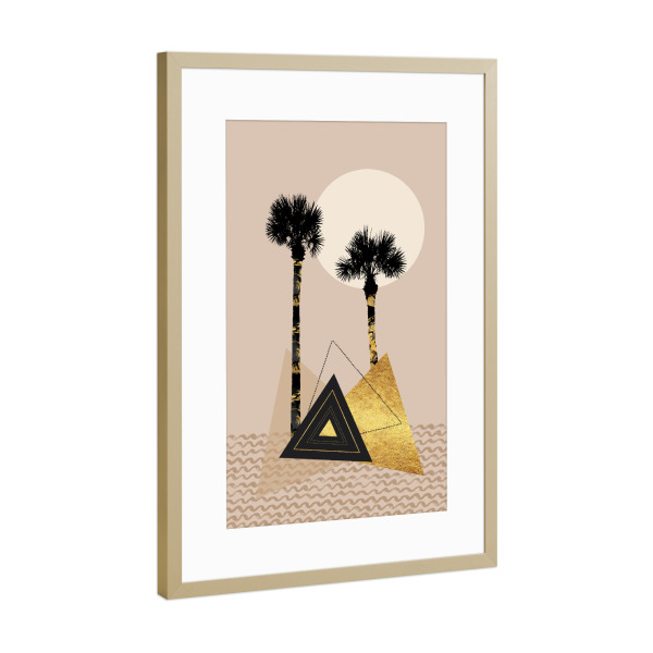 Poster mit Rahmen Gold "Kleine Palmeninsel" artboxONE - Natur,Reise / Strand und Meer