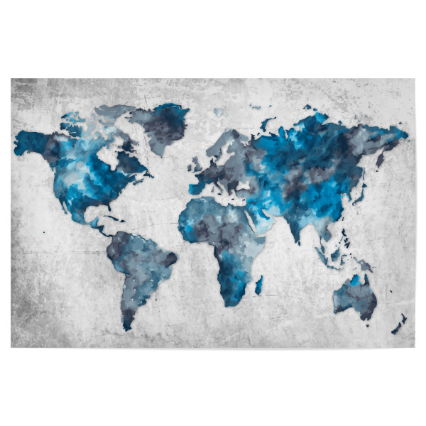 Poster 30x20 cm "World Map 2 Blue (matart)" artboxONE - Abstrakt,Kartografie