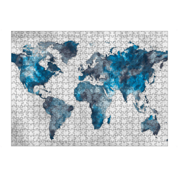 artboxONE Puzzle "World Map 2 Blue (matart)" artboxONE - Abstrakt,Kartografie