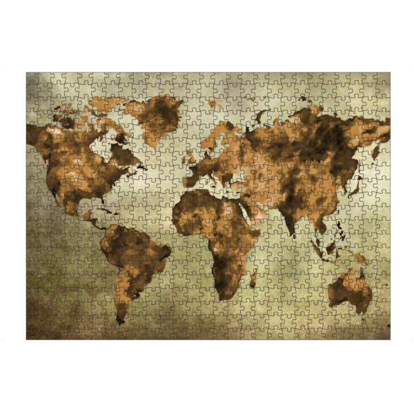 artboxONE Puzzle "World Map 3 Brown (matart)" artboxONE - Abstrakt,Kartografie