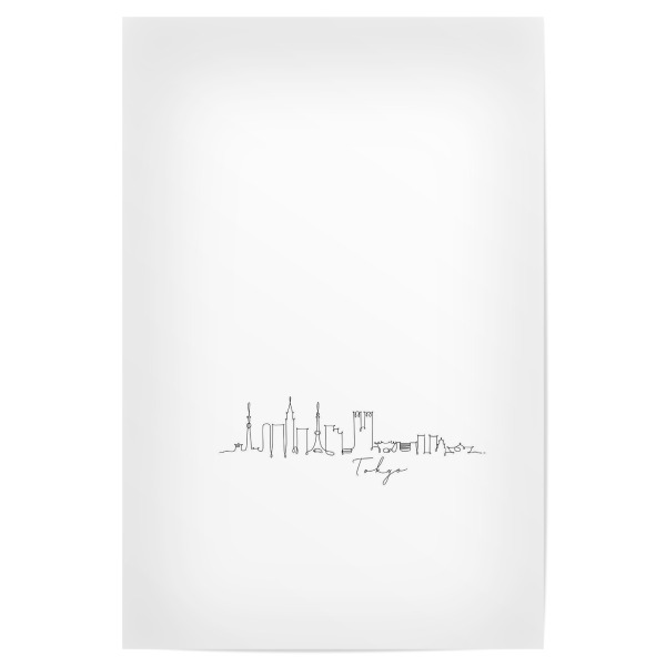 Poster "Tokyo pen line silhouette" artboxONE - Städte,Städte / Tokio