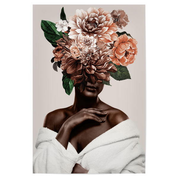 Poster "Woman Flowers and Leaves" artboxONE - Natur,Floral,Menschen