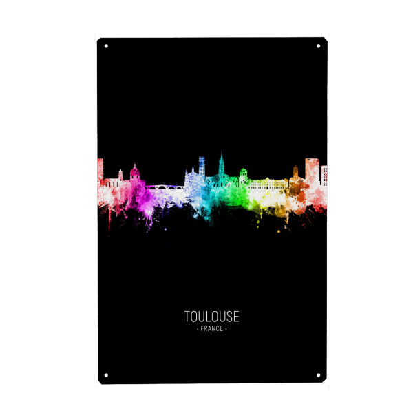 Holzbild "Toulouse Skyline Colour Black" artboxONE - Städte