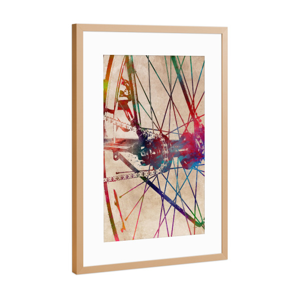Poster mit Rahmen Kupfer "Bicycle wheel arts" artboxONE - Sport,Sport / Motivation