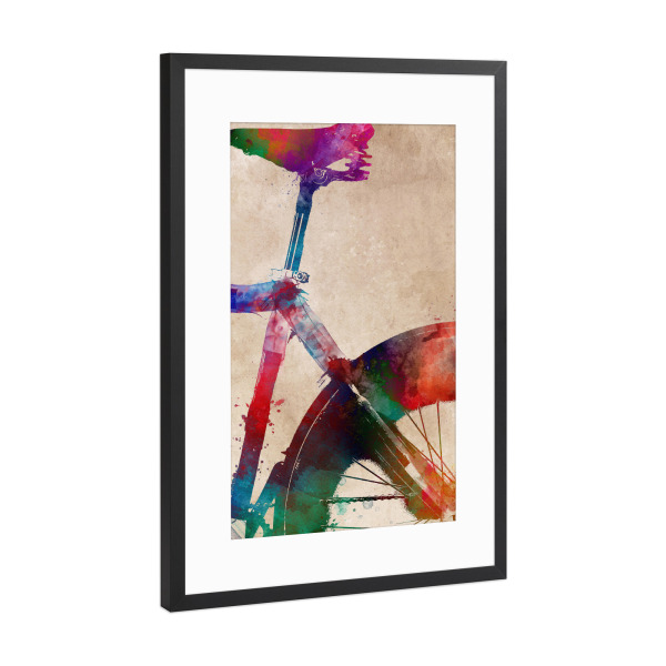 Poster mit Rahmen Schwarz (Metallic) "Bicycle frame art" artboxONE - Sport,Sport / Motivation