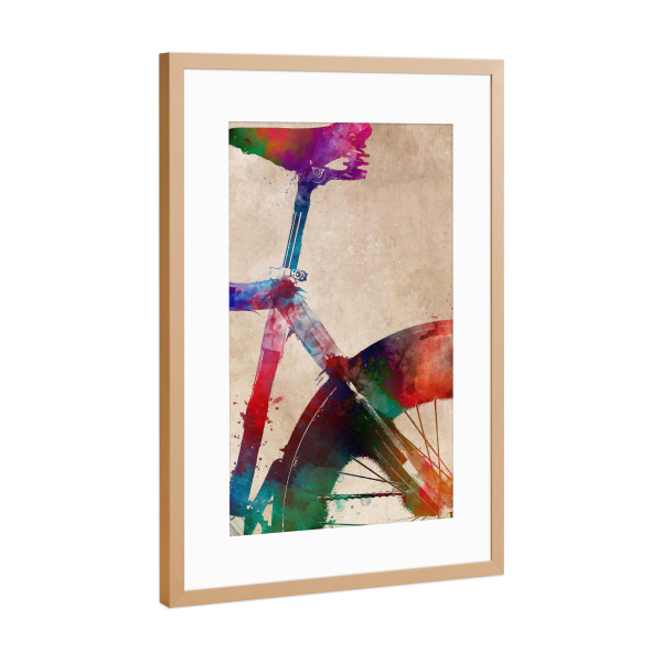 Poster mit Rahmen Kupfer "Bicycle frame art" artboxONE - Sport,Sport / Motivation
