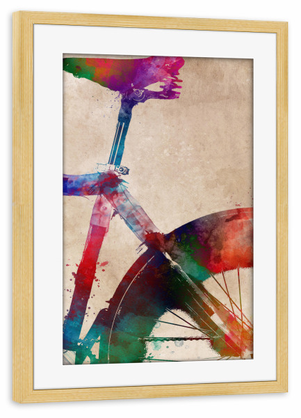 Poster mit Rahmen kiefer "Bicycle frame art" artboxONE - Sport,Sport / Motivation