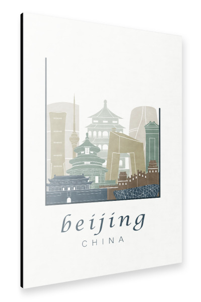 Alu-Dibond "Beijing skyline light blue" 30x20 cm artboxONE
