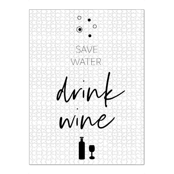 Puzzle Ravensburger "SAVE WATER - DRINK WINE" artboxONE - Typografie,Essen & Trinken / Alkohol,Lustig