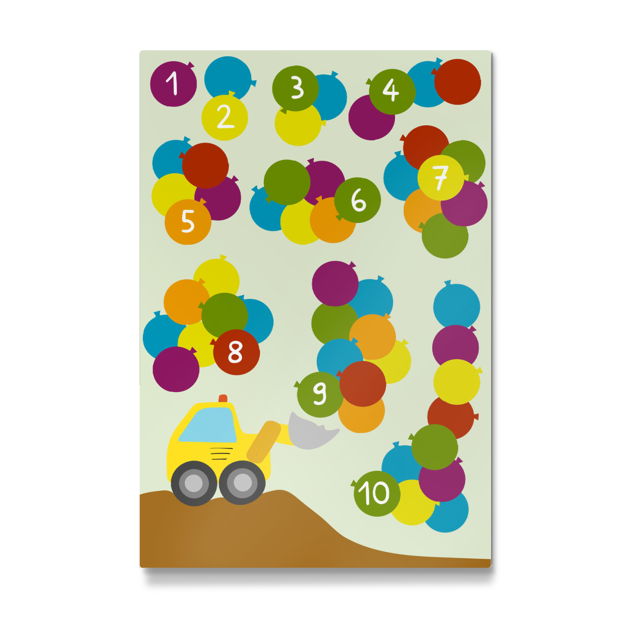 Galerie-Print "Bagger Lernposter mit Zahlen" 75x50 cm artboxONE