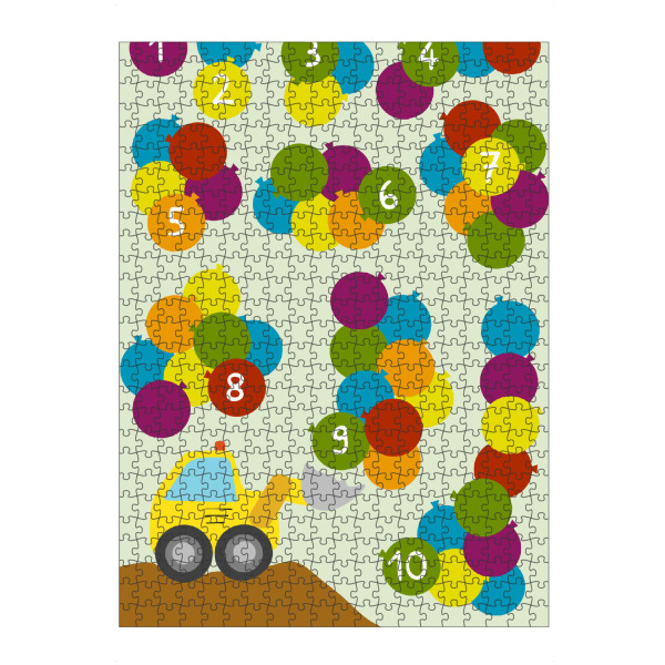 artboxONE Puzzle "Bagger Lernposter mit Zahlen" artboxONE - Für Kinder,Geometrie