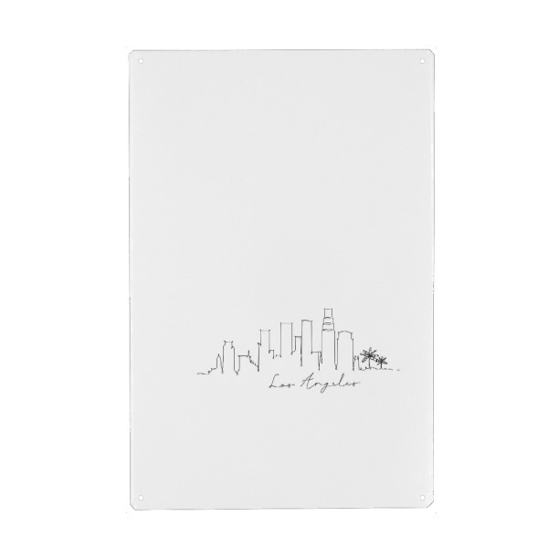 Holzbild "Los Angeles pen line silhouette" artboxONE - Städte,Städte / Los Angeles