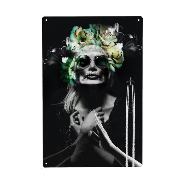 Metall Poster "Floral woman" artboxONE - Floral,Menschen