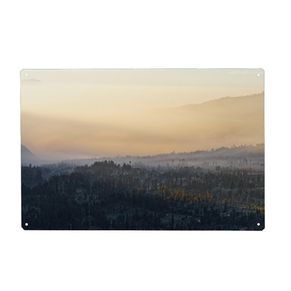 Holzbild "Nebelstimmung bei Sonnenaufgang" artboxONE - Natur,Reise / Asien,Reise / Länder