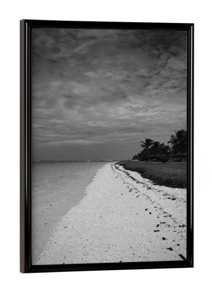 Poster mit schwarzem Rahmen "Palm beach BW" artboxONE - Natur,Reise,Reise / Strand und Meer