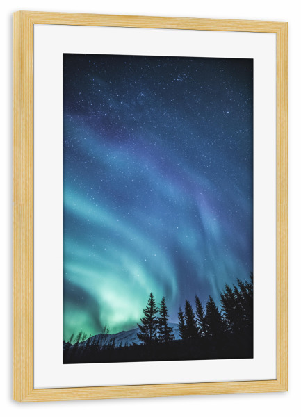 Poster mit Rahmen kiefer "Hipsterpolarlicht" artboxONE - Natur,Reise,Galaxy