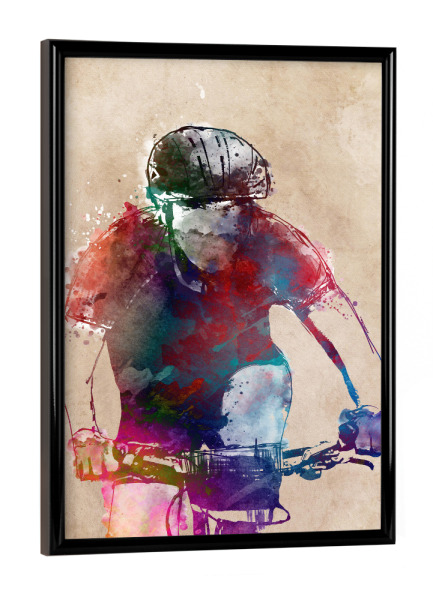 Poster mit schwarzem Rahmen "Cycling arts" artboxONE - Sport,Sport / Motivation
