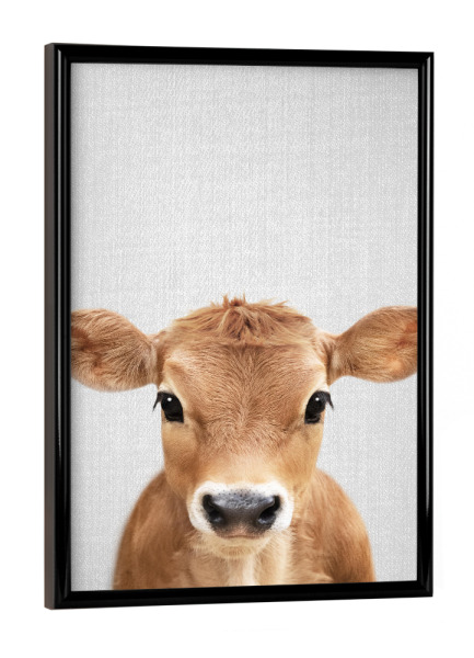 Poster mit schwarzem Rahmen "Calf - Colorful" artboxONE - Natur,Für Kinder,Tiere,Lustig
