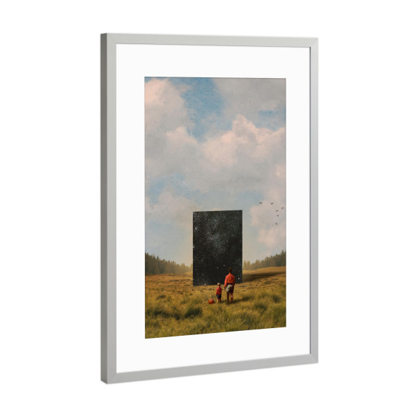 Poster mit Rahmen Silber "Son, this is the Universe" artboxONE - Natur,Abstrakt,Menschen,Galaxy