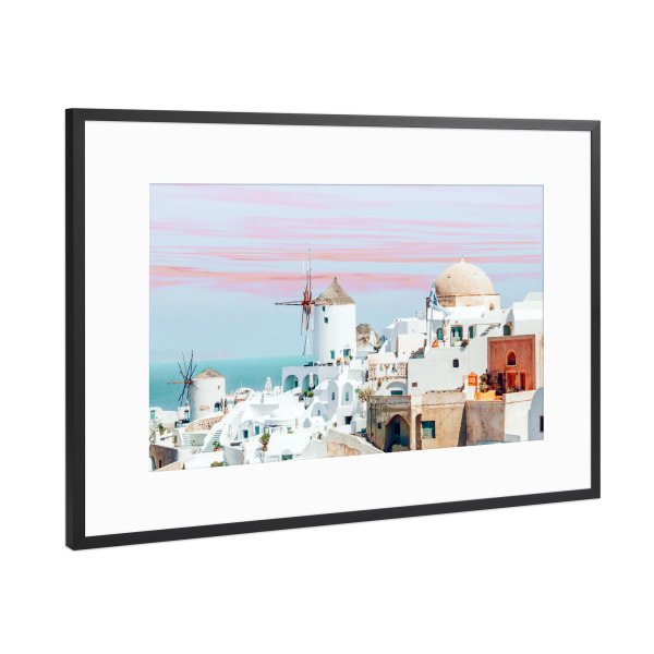 Poster mit Rahmen Schwarz (Metallic) "Scenic Greece" artboxONE - Städte,Architektur