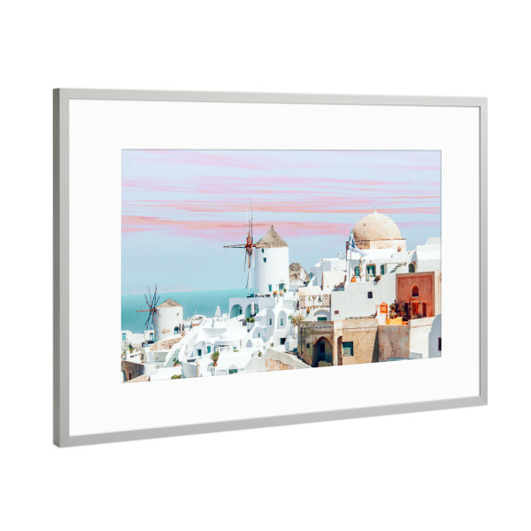 Poster mit Rahmen Silber "Scenic Greece" artboxONE - Städte,Architektur