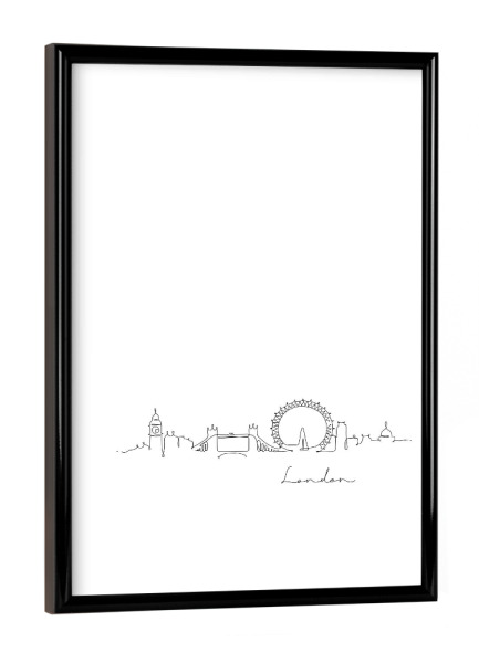 Poster mit schwarzem Rahmen "London pen line silhouette" artboxONE - Städte,Städte / London