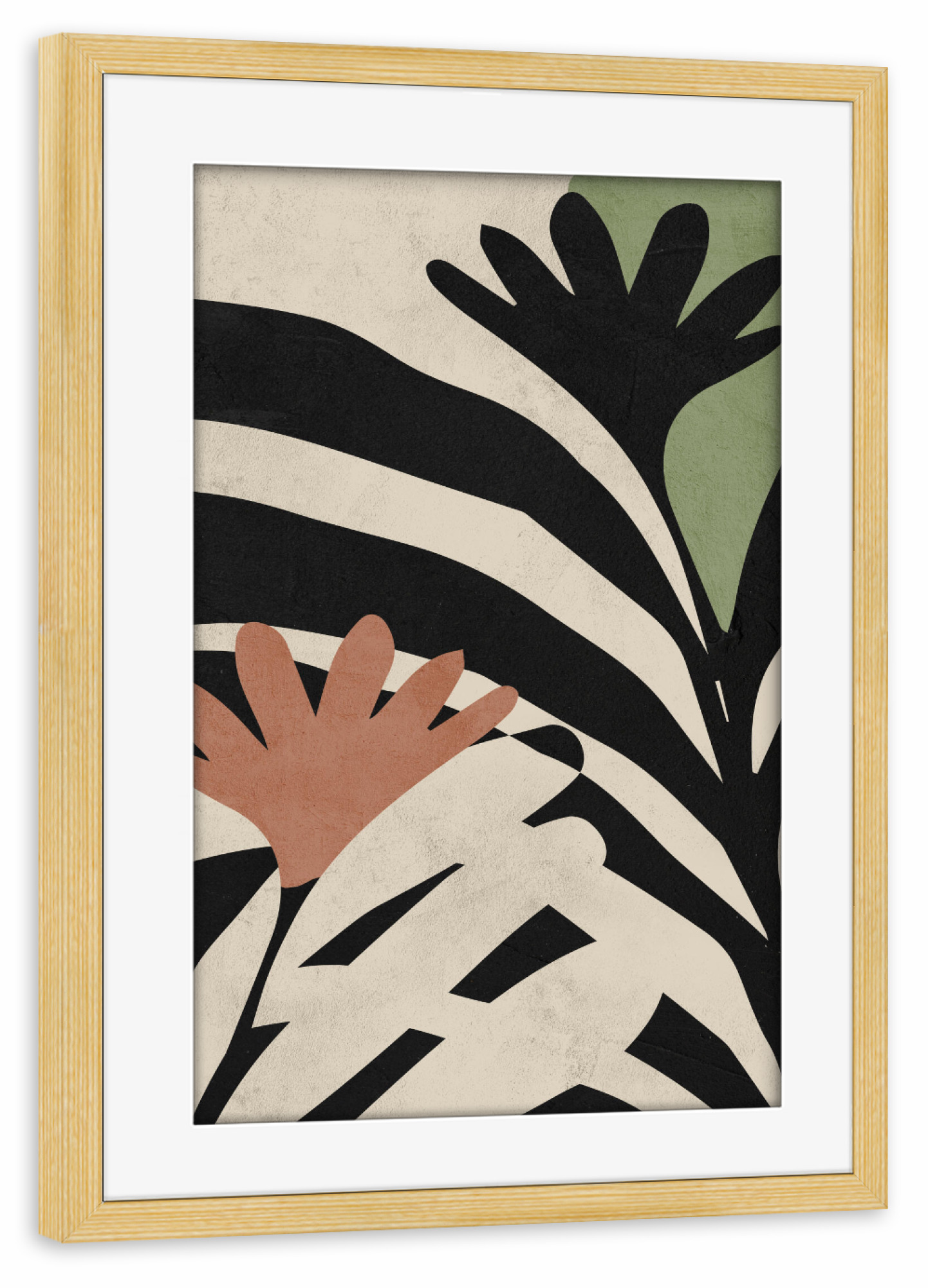 Poster mit Rahmen kiefer "Flower Orange" artboxONE - Natur,Floral,Abstrakt