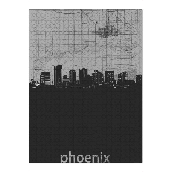 Puzzle Ravensburger "Phoenix skyline map grey" artboxONE - Städte,Reise,Architektur,Kartografie