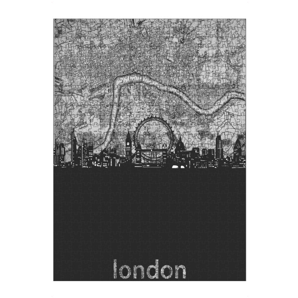 artboxONE Puzzle "London skyline map grey" artboxONE - Städte,Städte / London,Reise,Architektur,Kartografie