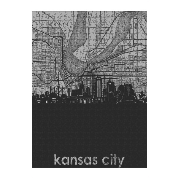 artboxONE Puzzle "Kansas city skyline map grey" artboxONE - Städte,Reise,Architektur,Kartografie