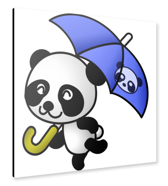 Alu-Dibond "Panda mit Schirm" 30x30 cm artboxONE