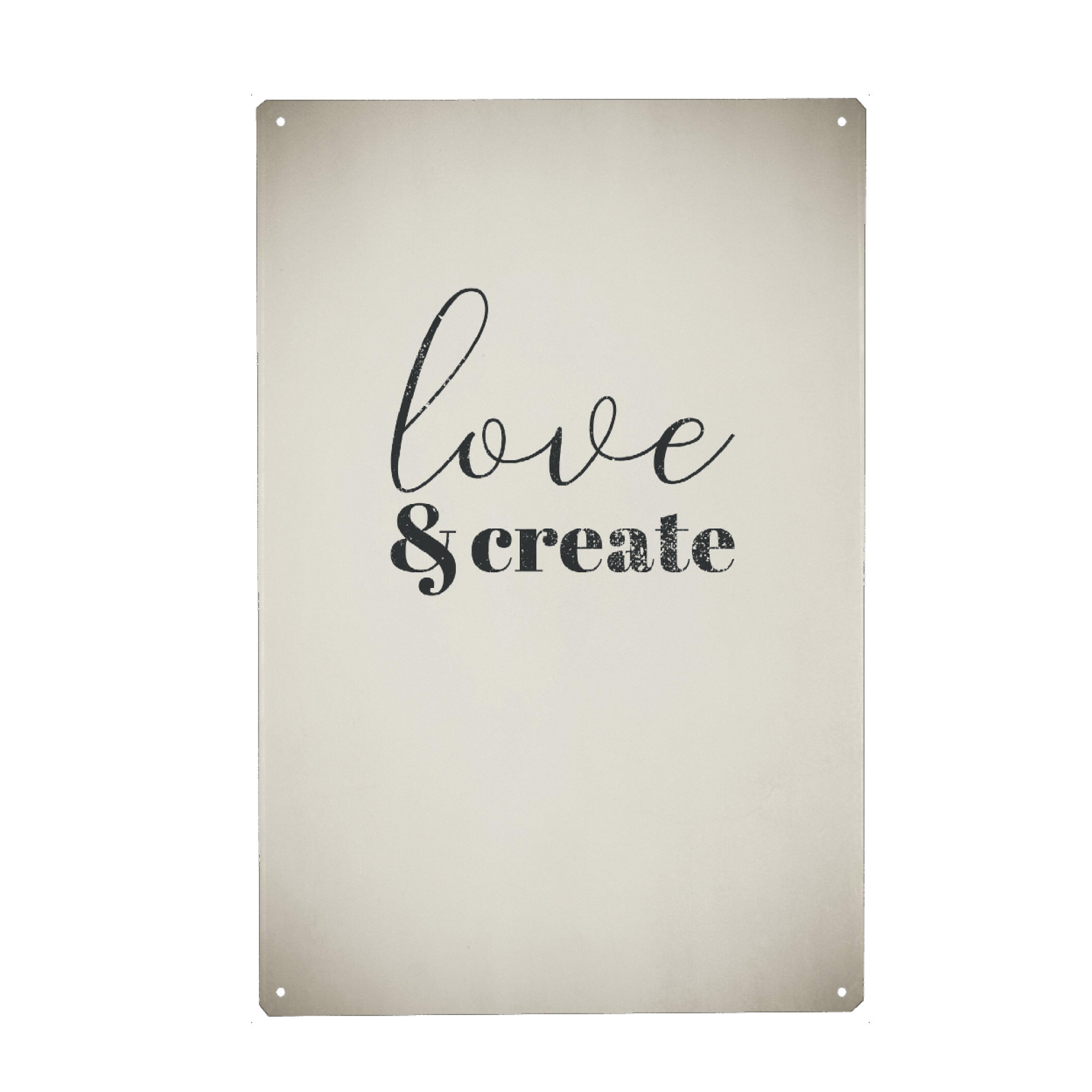 Metall Poster "Love & Create" artboxONE - Typografie,Liebe