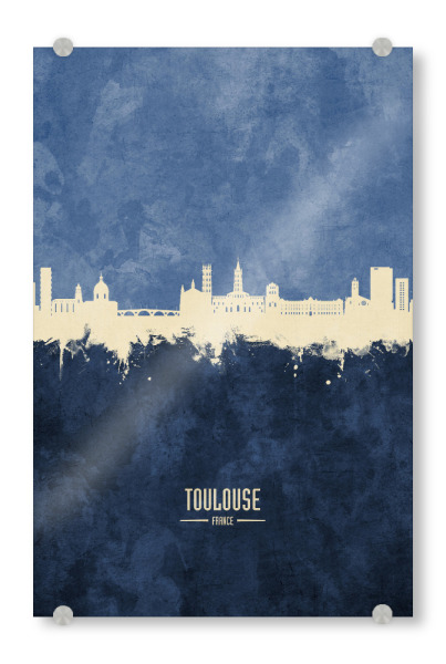 Acrylglasbild "Toulouse France Skyline Navy" artboxONE - Städte