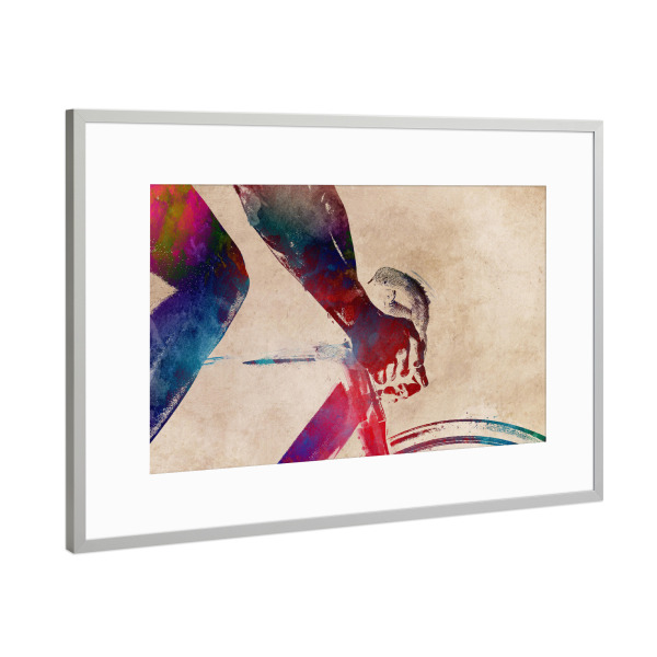 Poster mit Rahmen Silber "Cycling sport arts" artboxONE - Sport,Sport / Motivation