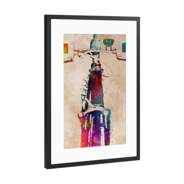 Poster mit Rahmen Schwarz (Metallic) "Bicycle art" artboxONE - Sport,Sport / Motivation