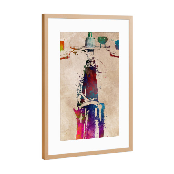 Poster mit Rahmen Kupfer "Bicycle art" artboxONE - Sport,Sport / Motivation