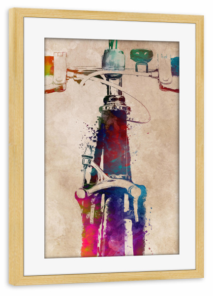 Poster mit Rahmen kiefer "Bicycle art" artboxONE - Sport,Sport / Motivation