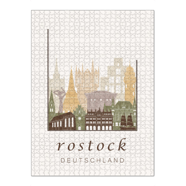 Puzzle Ravensburger "Rostock skyline rustic" artboxONE - Städte,Architektur,Kartografie