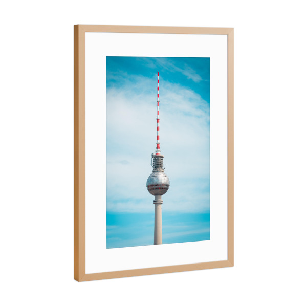 Poster mit Rahmen Kupfer "Fernsehturm in Berlin" artboxONE - Städte,Städte / Berlin