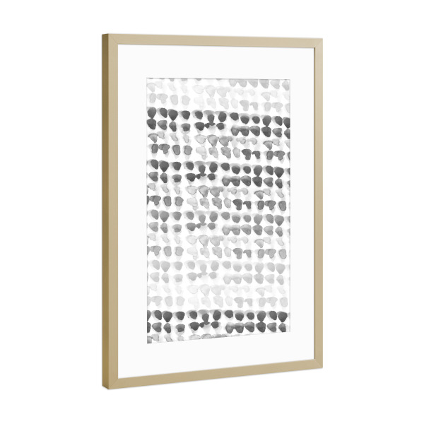 Poster mit Rahmen Gold "Black Abstract Splatter" artboxONE - Abstrakt