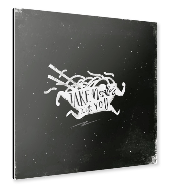 Alu-Dibond "Noodles to go chalk" 30x30 cm artboxONE