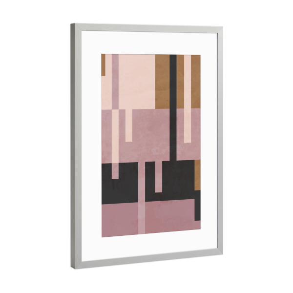 Poster mit Rahmen Silber "Rose Geometry" artboxONE - Abstrakt,Geometrie - Rose,Pink,Surrealism,Face,Formen,Geometrie,Geometry,Forms,Abstract,Abstrakt